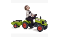 FALK Claas Green Pedal Tractor with Horn and Trailer 2-5 Years