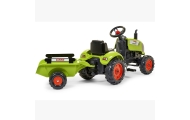 FALK Claas Green Pedal Tractor with Horn and Trailer 2-5 Years