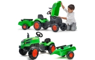 FALK X Tractor Green with Trailer Horn for 2 Years and Up