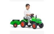 FALK X Tractor Green with Trailer Horn for 2 Years and Up