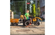 FALK Traktor Case IH Backhoe Pomarańczowy z Przyczepką Ruchoma Łyżka od 3 Lat