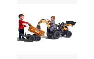 FALK Traktor Case IH Backhoe Pomarańczowy z Przyczepką Ruchoma Łyżka od 3 Lat