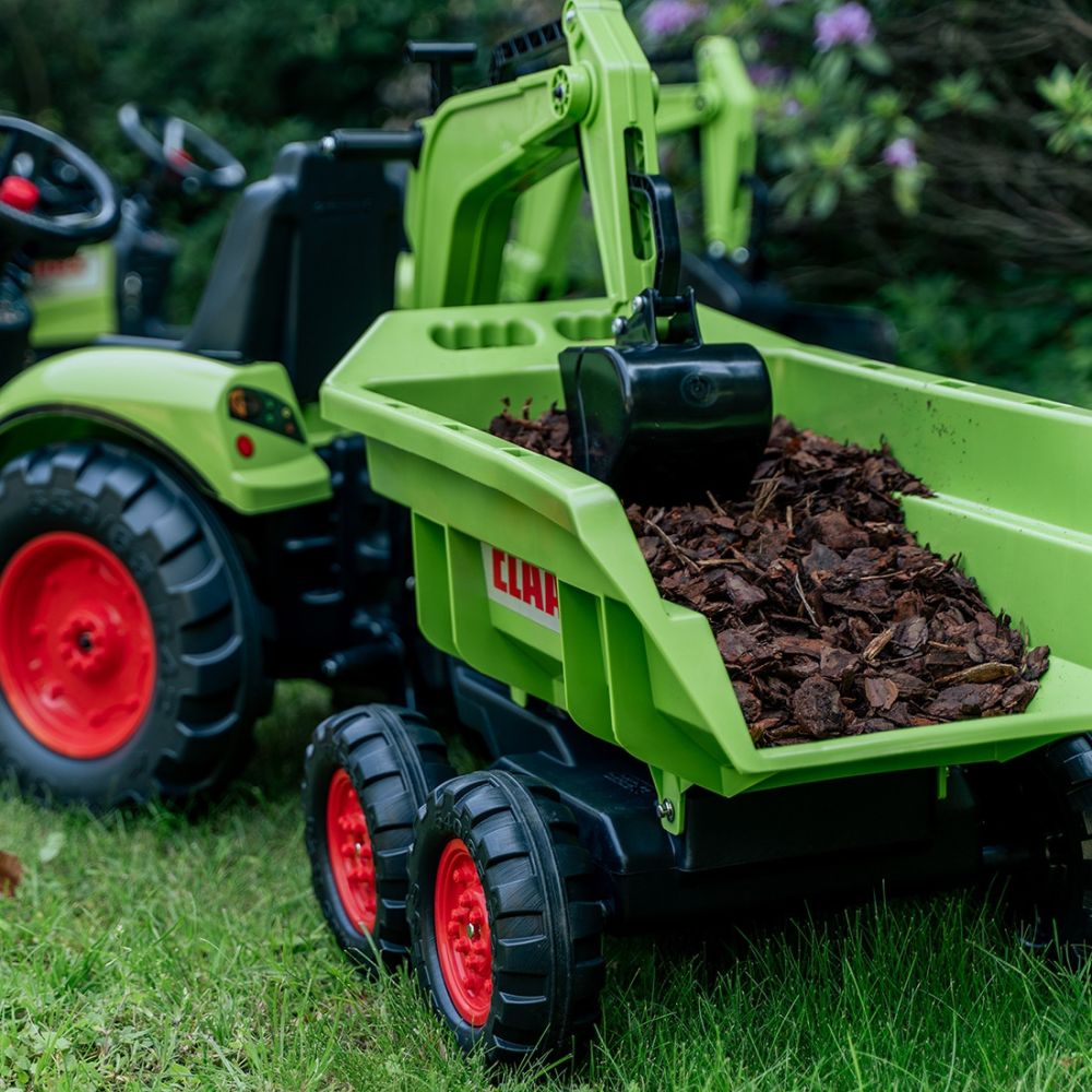 Minamas traktorius FALK Claas Axos 330 su kaušu ir priekaba (3–7 metai)-Judėjimui, Minami traktoriai ir jų priedai-e-vaikas