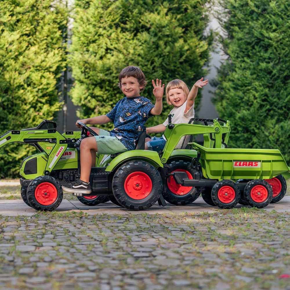FALK Claas Axos 330 Pedal Tractor with Excavator and Trailer 3-7 years