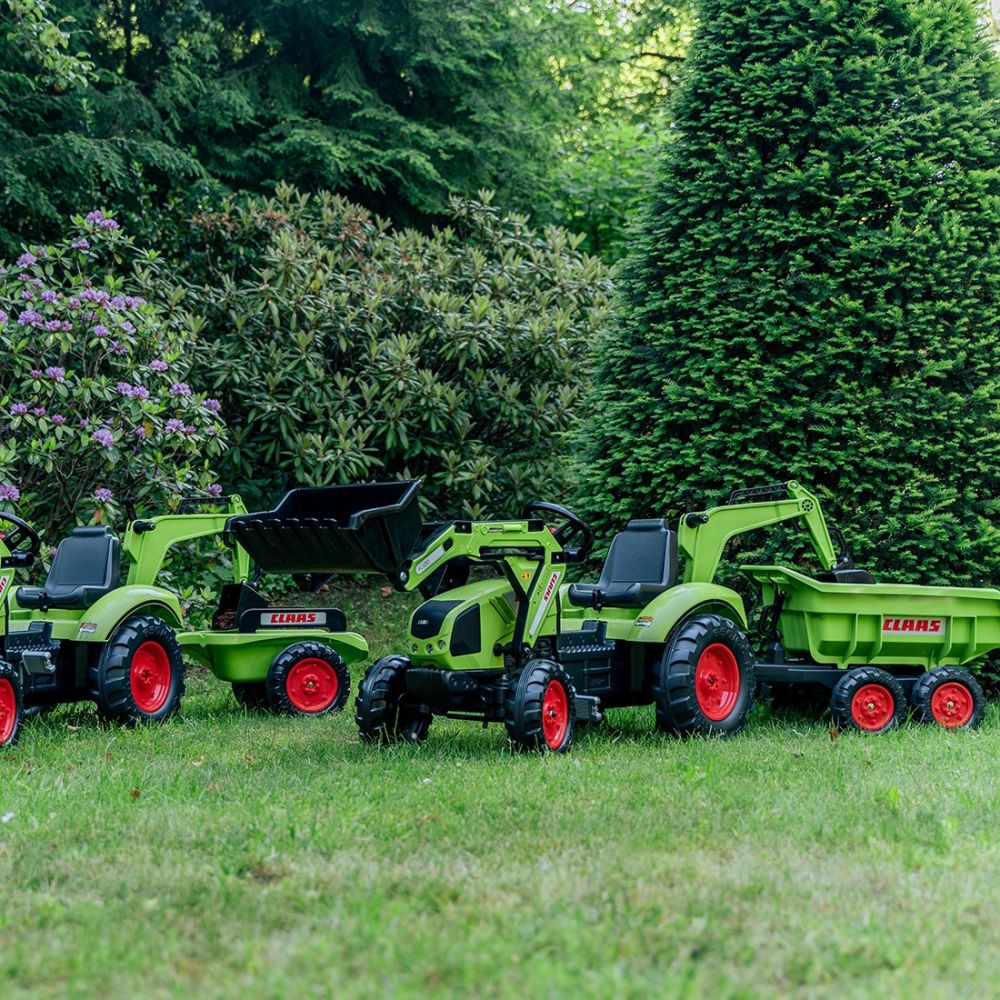 FALK Claas Axos 330 Pedal Tractor with Excavator and Trailer 3-7 years