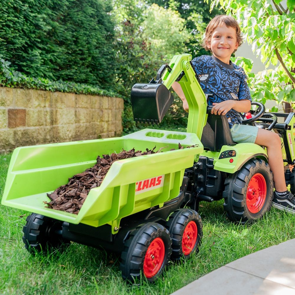 FALK Claas Axos 330 Pedal Tractor with Excavator and Trailer 3-7 years