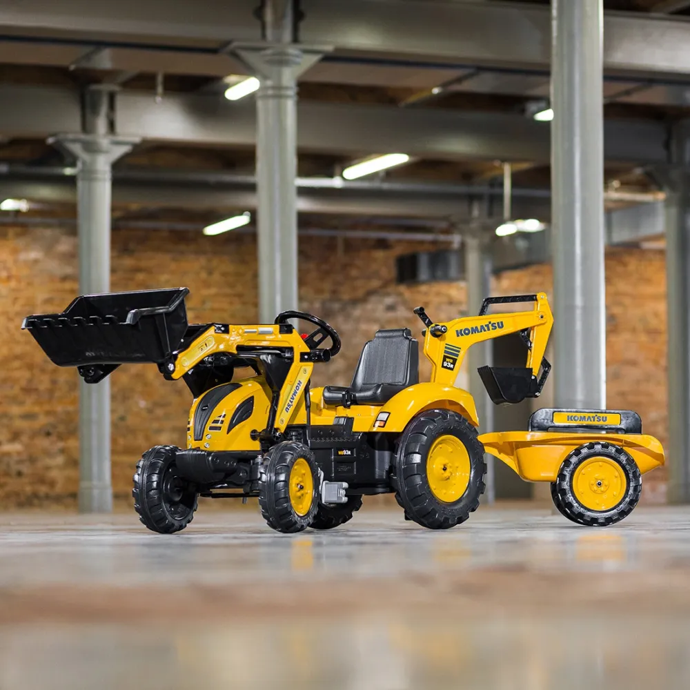 Pedalinis ekskavatorius su kaušu ir priekaba FALK KOMATSU nuo 2 metų-Judėjimui, Minami traktoriai ir jų priedai-e-vaikas