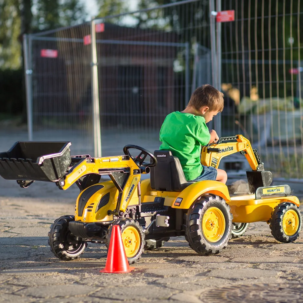 Pedalinis ekskavatorius su kaušu ir priekaba FALK KOMATSU nuo 2 metų-Judėjimui, Minami traktoriai ir jų priedai-e-vaikas