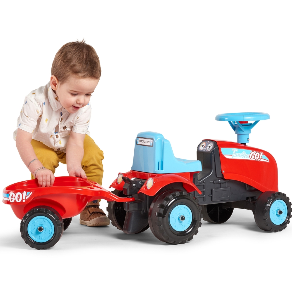 FALK Ride-on Tractor Go! with Trailer Red 1-3 years