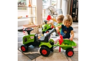 FALK Traktorek Baby Claas Zielony z Przyczepką + akc. od 1 roku					