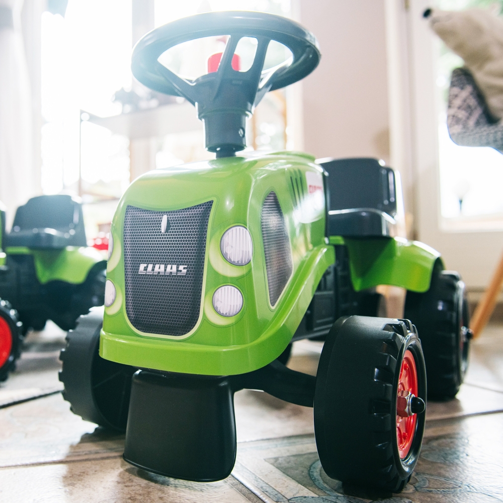 FALK Traktorius Baby Claas Green su priekaba ir priedais nuo 1 metų amžiaus-Judėjimui, Paspiriamosios mašinėlės ir jų priedai, P