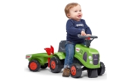 FALK Traktorek Baby Claas Zielony z Przyczepką + akc. od 1 roku					