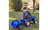 FALK Traktor na Pedały New Holland Duży z Przyczepką + Otwierana Maska od 2 lat