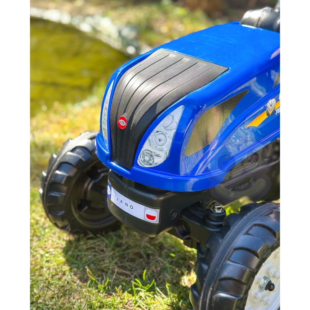 FALK Traktor na Pedały New Holland Duży z Przyczepką + Otwierana Maska od 2 lat