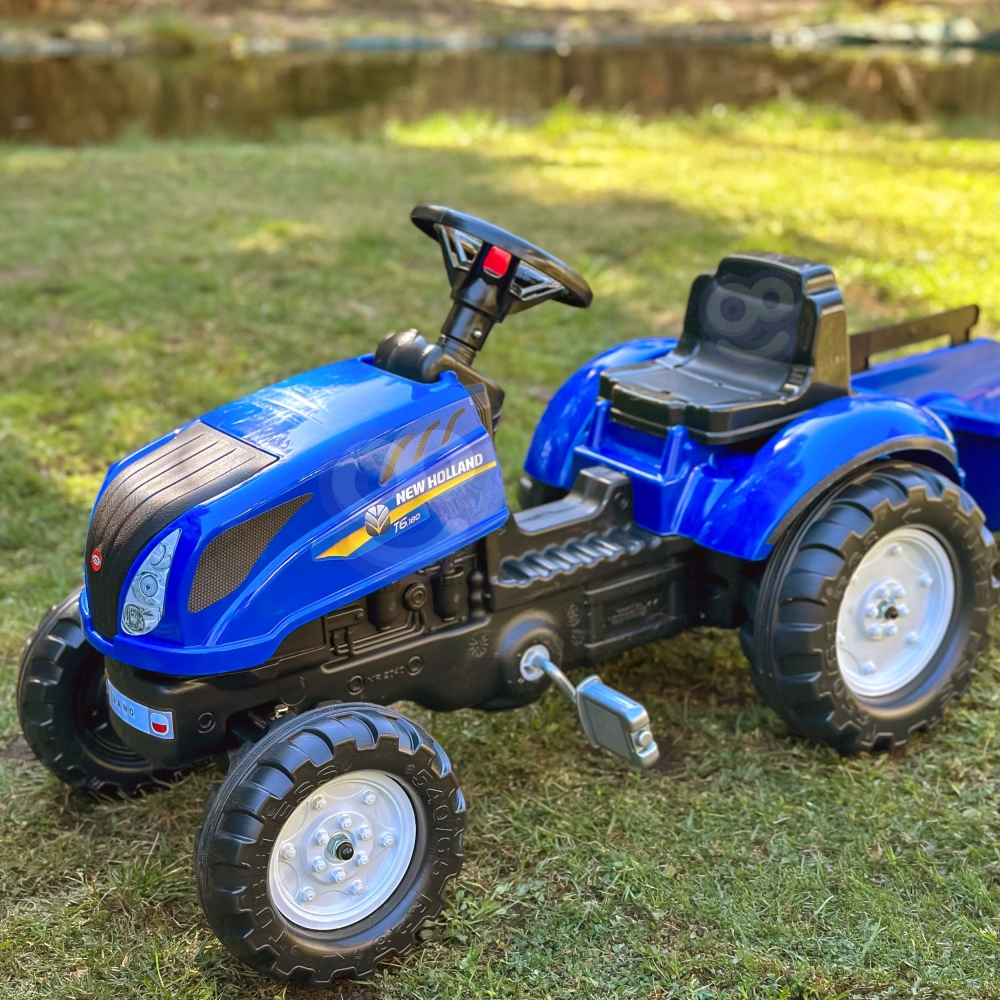 Pedalinis traktorius FALK New Holland Large su priekaba + atidaromas variklio dangtis nuo 2 metų-Judėjimui, Minami traktoriai ir