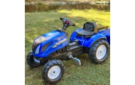 FALK Traktor na Pedały New Holland Duży z Przyczepką + Otwierana Maska od 2 lat