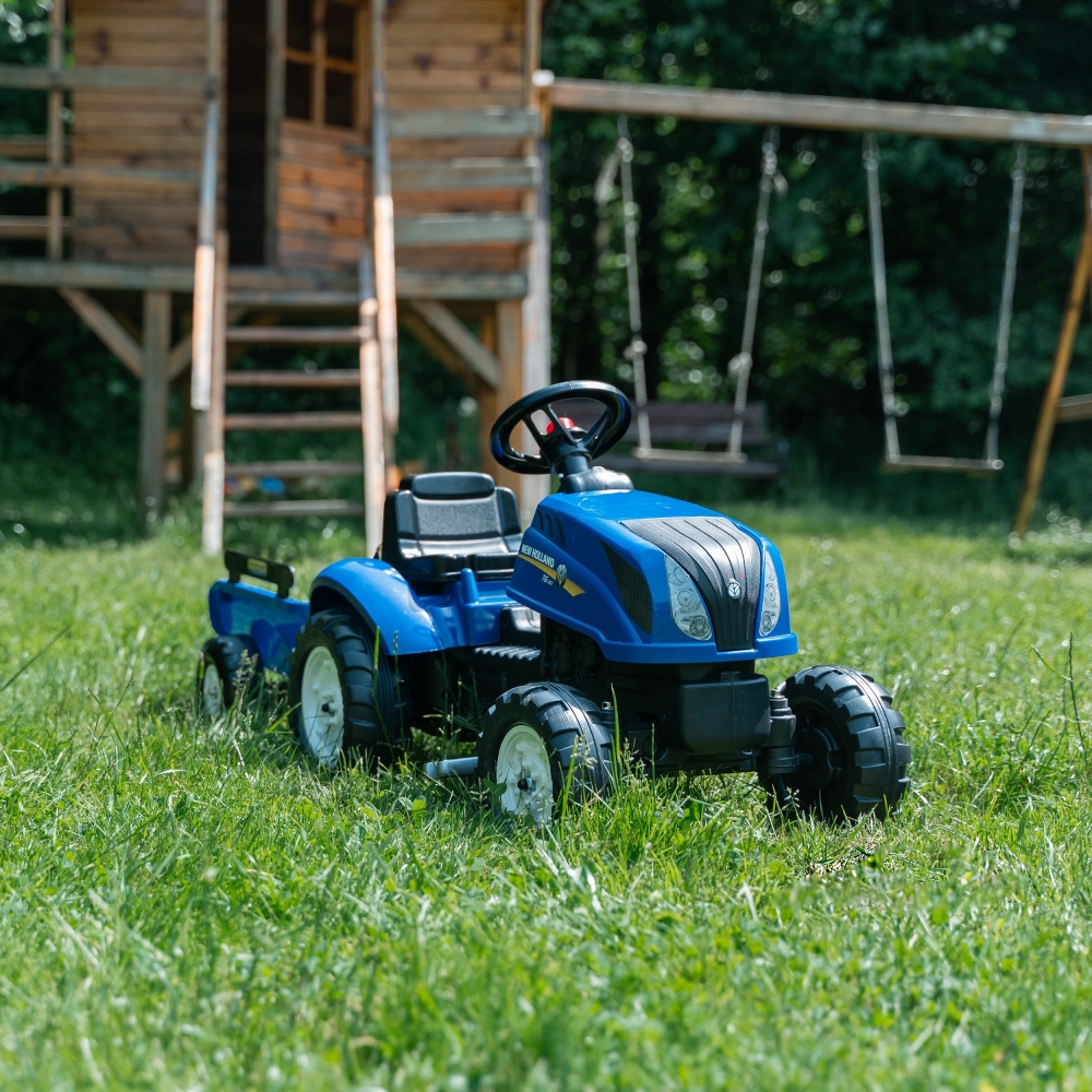 Pedalinis traktorius FALK New Holland Large su priekaba + atidaromas variklio dangtis nuo 2 metų-Judėjimui, Minami traktoriai ir