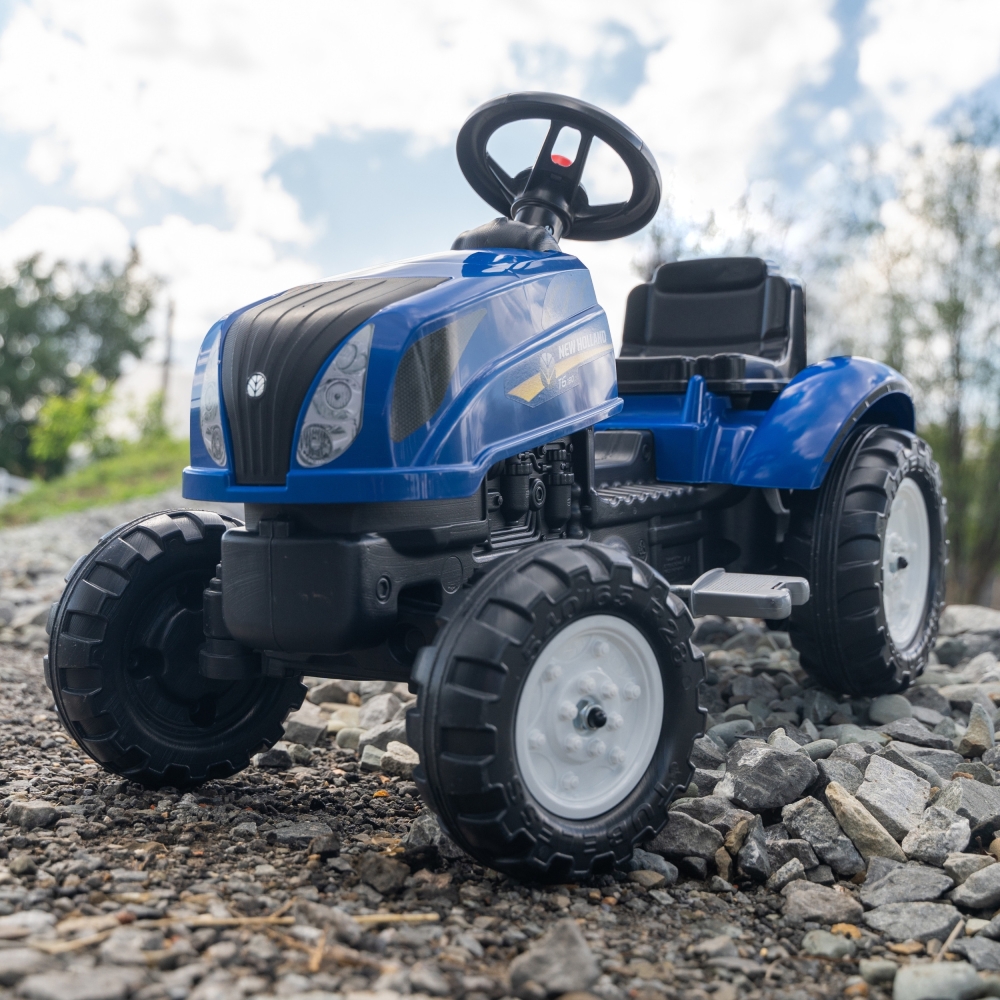 FALK Traktor na Pedały New Holland Duży z Przyczepką + Otwierana Maska od 2 lat