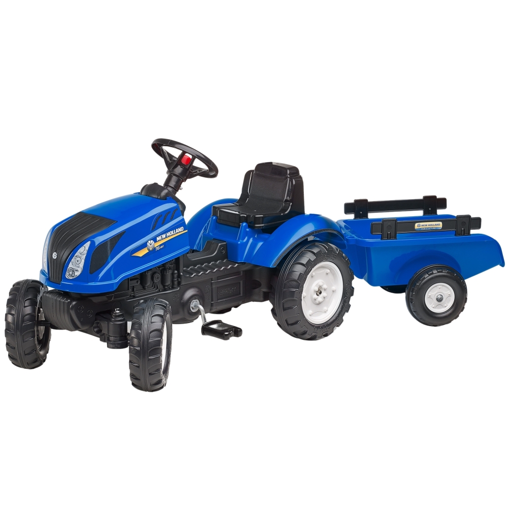 FALK Traktor na Pedały New Holland Duży z Przyczepką + Otwierana Maska od 2 lat