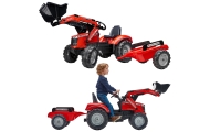 Pedalinis traktorius su priekaba FALK Massey Ferguson raudonas nuo 3 metų-Judėjimui, Minami traktoriai ir jų priedai-e-vaikas