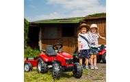 Pedalinis traktorius su priekaba FALK Massey Ferguson raudonas nuo 3 metų-Judėjimui, Minami traktoriai ir jų priedai-e-vaikas
