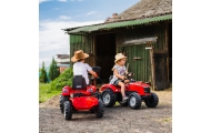 Pedalinis traktorius su priekaba FALK Massey Ferguson raudonas nuo 3 metų-Judėjimui, Minami traktoriai ir jų priedai-e-vaikas