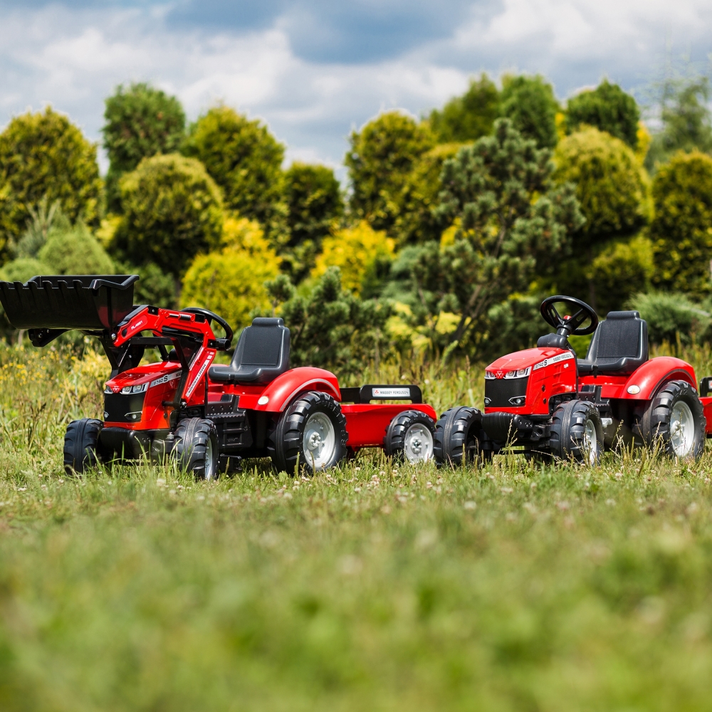 Pedalinis traktorius su priekaba FALK Massey Ferguson raudonas nuo 3 metų-Judėjimui, Minami traktoriai ir jų priedai-e-vaikas