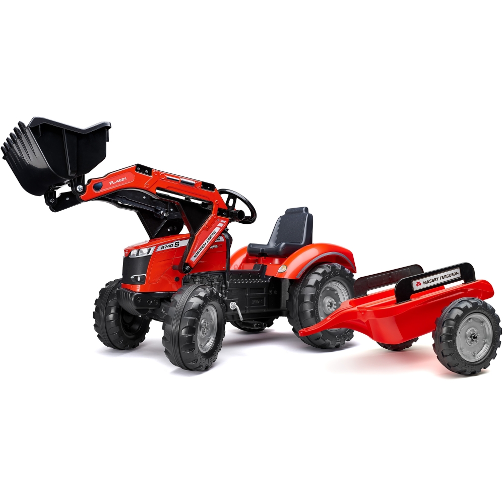Pedalinis traktorius su priekaba FALK Massey Ferguson raudonas nuo 3 metų-Judėjimui, Minami traktoriai ir jų priedai-e-vaikas