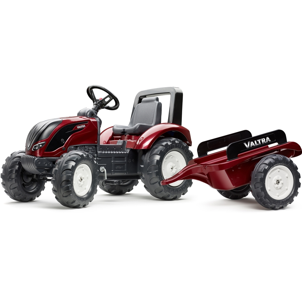 FALK Raudonasis Valtra S4 pedalinis traktorius su priekaba nuo 3 metų amžiaus