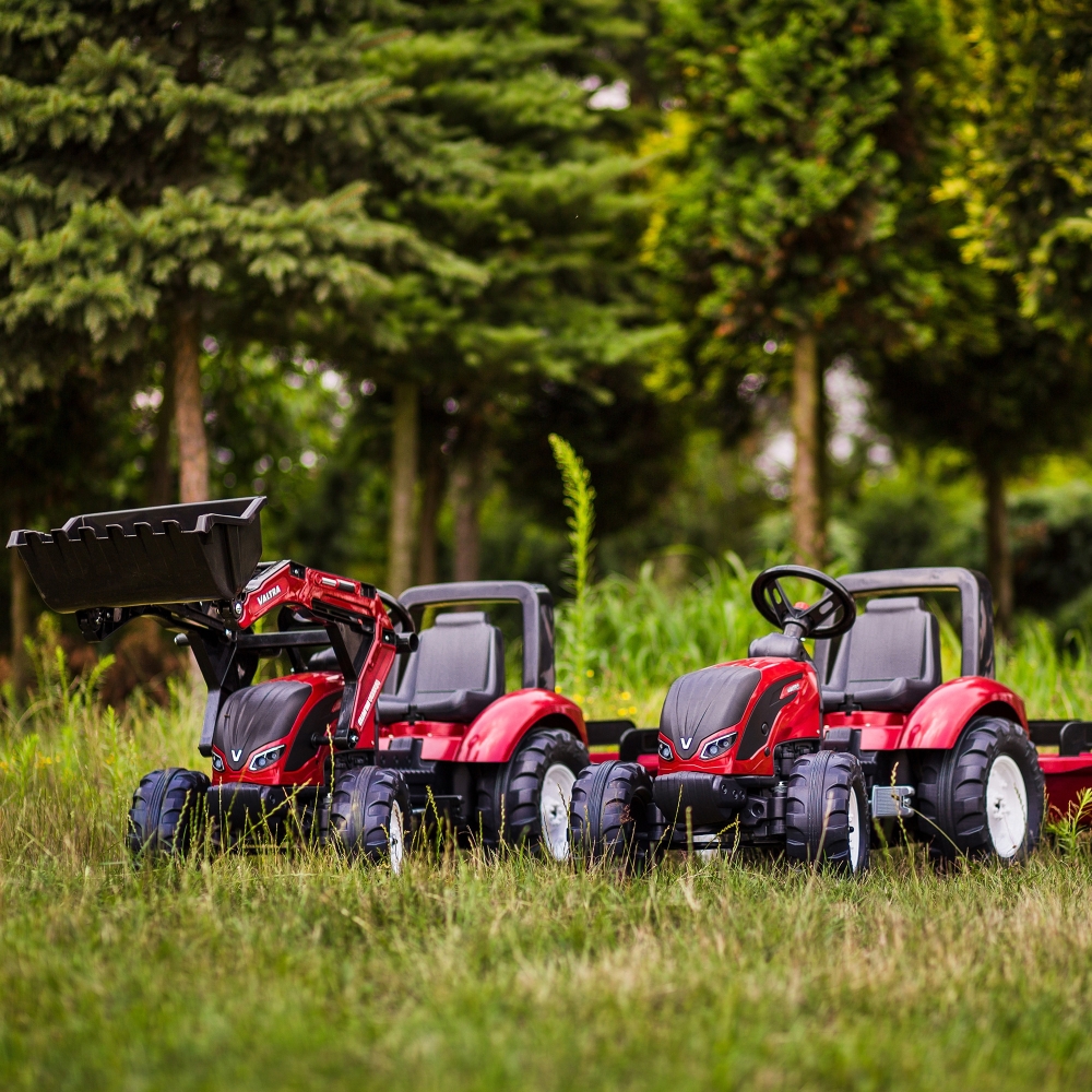 FALK Raudonasis Valtra S4 pedalinis traktorius su priekaba nuo 3 metų amžiaus