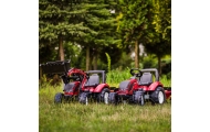FALK Raudonasis Valtra S4 pedalinis traktorius su priekaba nuo 3 metų amžiaus