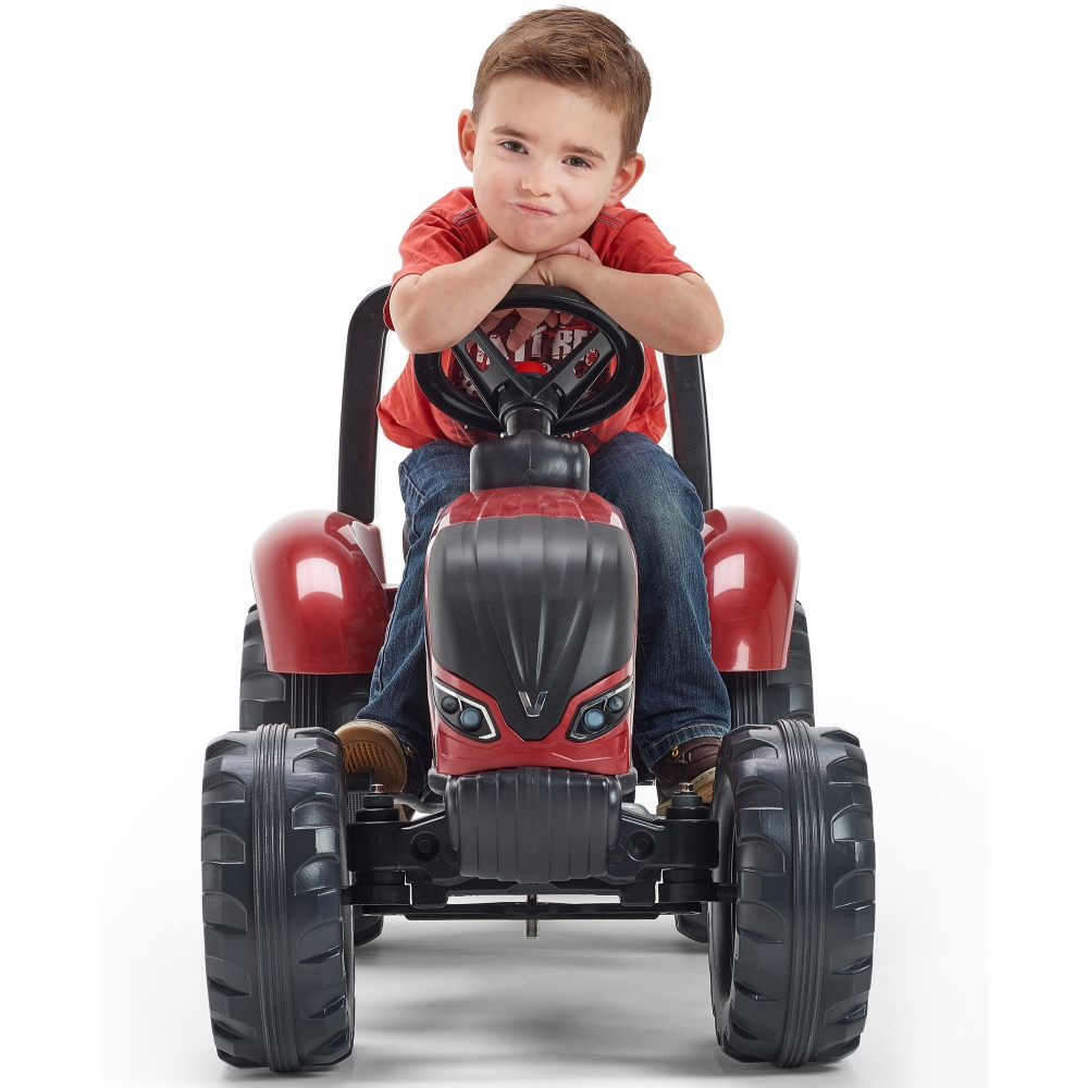 FALK Raudonasis Valtra S4 pedalinis traktorius su priekaba nuo 3 metų amžiaus