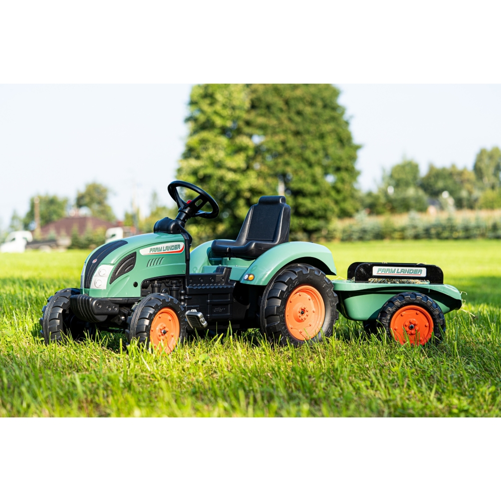 FALK Traktor Lander Zielony na Pedały z Przyczepką od 3 Lat