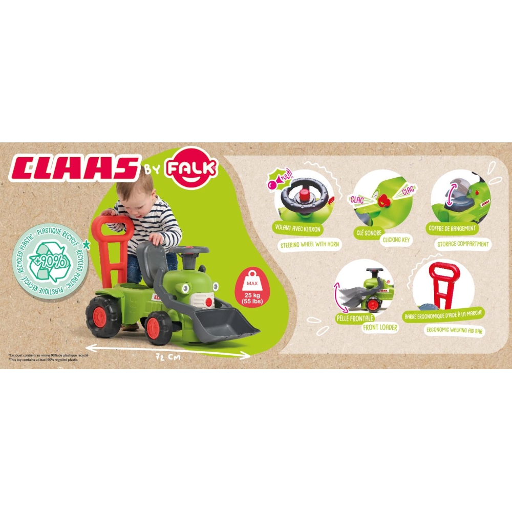 FALK traktorius Claas Vintage su kaušu-Judėjimui, Paspiriamosios mašinėlės ir jų priedai, Paspiriamos mašinėlės-e-vaikas