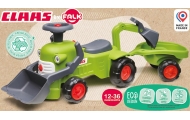 FALK Traktorek Claas Jeździk z Przyczepką Ładowarką i Łyżką