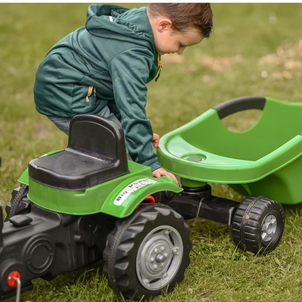 Pedalinis traktorius WOOPIE Big PowerTrac su priekaba XXL-Judėjimui, Minami traktoriai ir jų priedai-e-vaikas