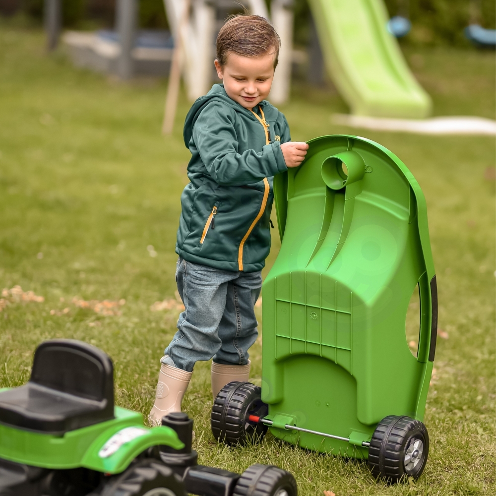 Pedalinis traktorius WOOPIE Big PowerTrac su priekaba XXL-Judėjimui, Minami traktoriai ir jų priedai-e-vaikas
