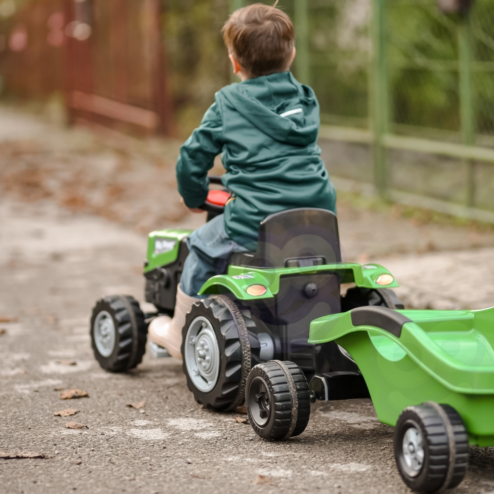 Pedalinis traktorius WOOPIE Big PowerTrac su priekaba XXL-Judėjimui, Minami traktoriai ir jų priedai-e-vaikas