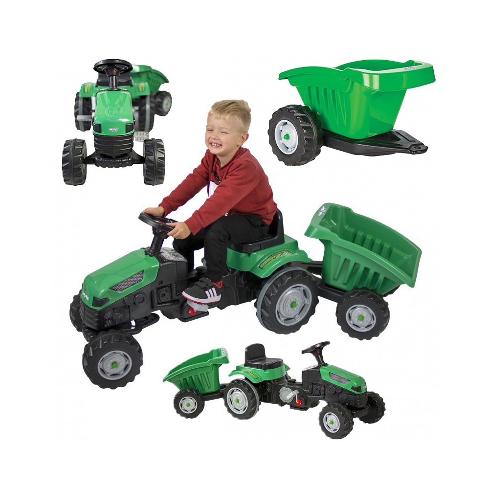 WOOPIE Farmer GoTrac MAXI Pedal Tractor with Silent Wheel Trailer 