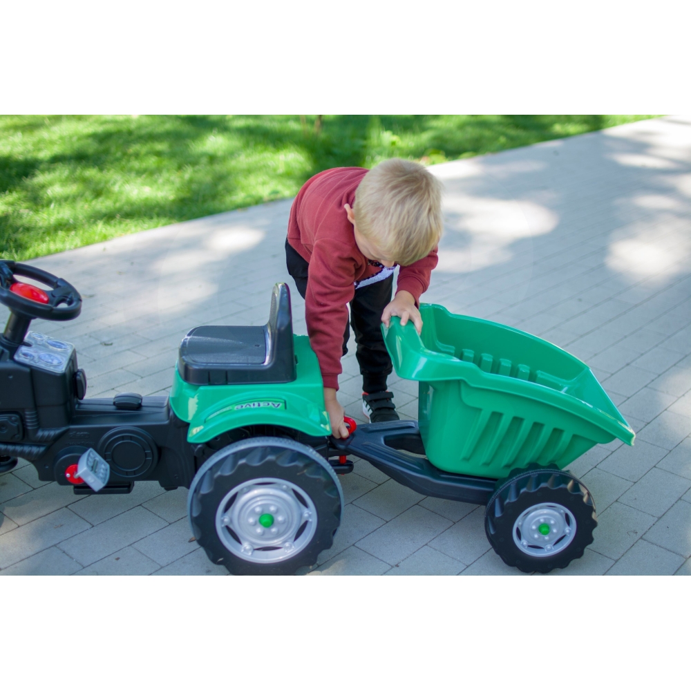 WOOPIE Farmer GoTrac MAXI Pedal Tractor with Silent Wheel Trailer 