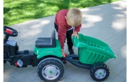 Pedalinis traktorius su priekaba WOOPIE Farmer GoTrac MAXI, žalias-Judėjimui, Minami traktoriai ir jų priedai-e-vaikas
