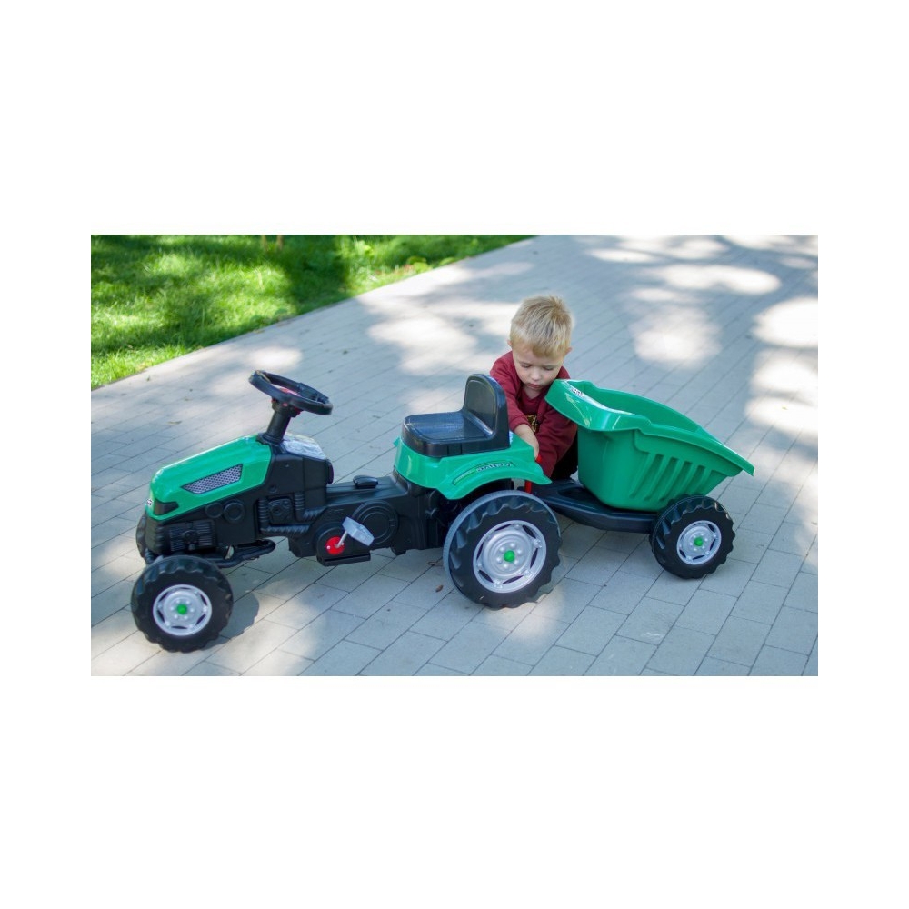 WOOPIE Farmer GoTrac MAXI Pedal Tractor with Silent Wheel Trailer 