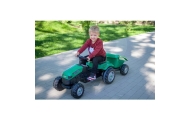 Pedalinis traktorius su priekaba WOOPIE Farmer GoTrac MAXI, žalias-Judėjimui, Minami traktoriai ir jų priedai-e-vaikas