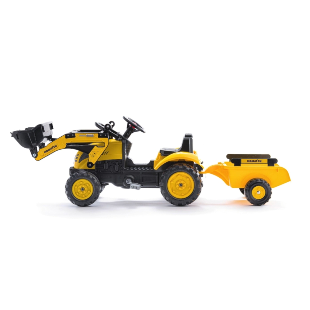 FALK Komatsu Pedal Tractor Excavator with Trailer and Bucket