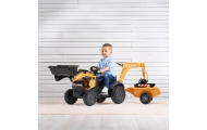 FALK CASE Pedal Tractor with Excavator Bucket and Trailer 2-5 years