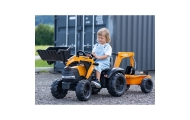 FALK Case CE Pedal Tractor with Backhoe Loader and Trailer 3-7 years