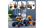 FALK Case CE Pedal Tractor with Backhoe Loader and Trailer 3-7 years