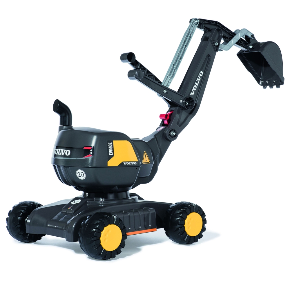 Paspiriamas ekskavatorius Rolly Toys Volvo rollyDigger, juodas-Judėjimui, Žaislai, Paspiriamosios mašinėlės ir jų priedai, Lauko