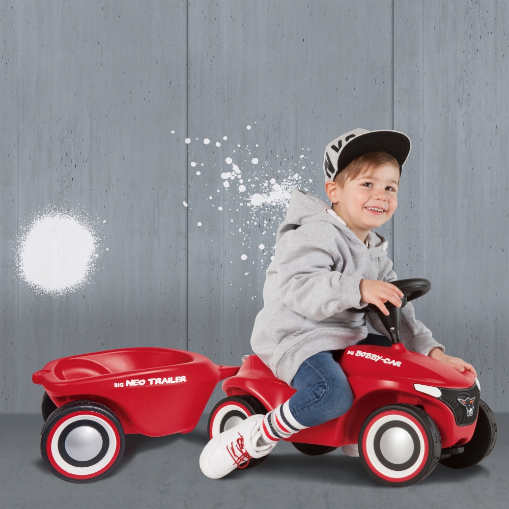 Priekaba BIG Bobby Car Neo raudona-Judėjimui, Paspiriamosios mašinėlės ir jų priedai, Priedai paspiriamosioms mašinėlėms-e-vaika