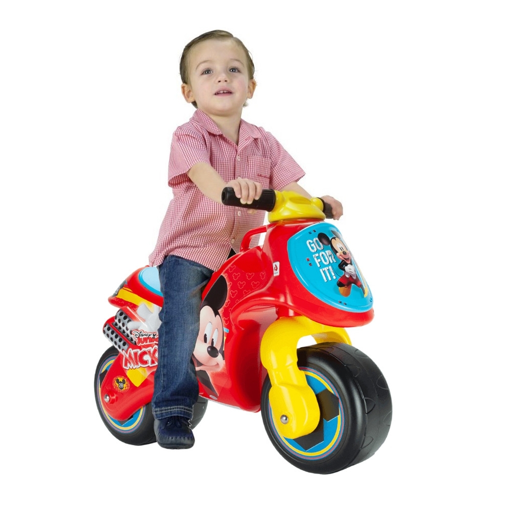 Paspiriamas motociklas INJUSA Mickey Mouse, raudonas-Judėjimui, Balansiniai dviratukai-e-vaikas